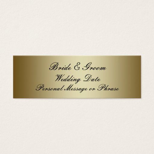 Customizable Gold Personalized Wedding Favor Tag Template Business Card Templates