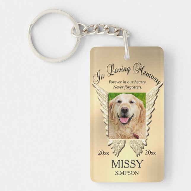 Gold Pet Memorial Keychain (Front)