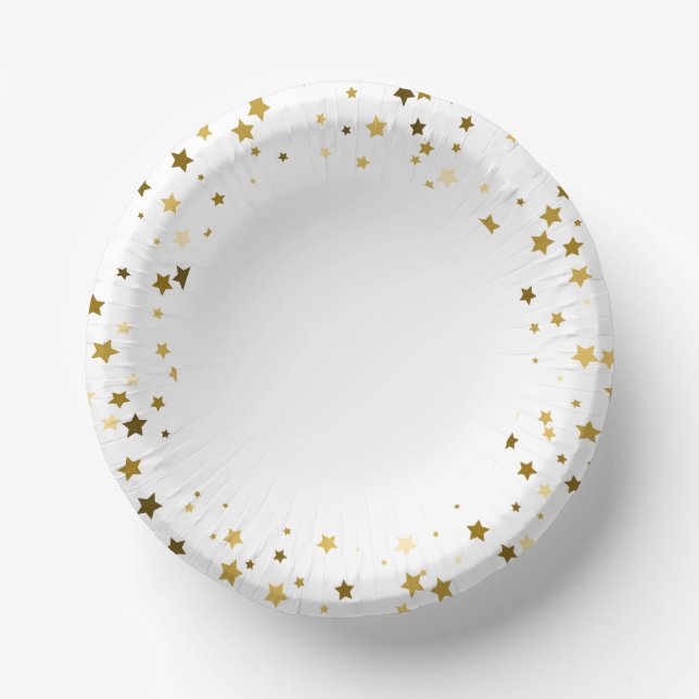 Gold Petite Stars Paper Bowls (Front)