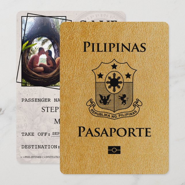 Gold Philippines Passport Save The Date (Front/Back)