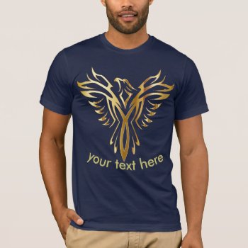 Gold Phoenix Tshirt Customizable by funny_tshirt at Zazzle