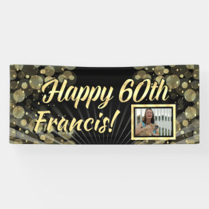 Gold Photo 60th Birthday Party Banner