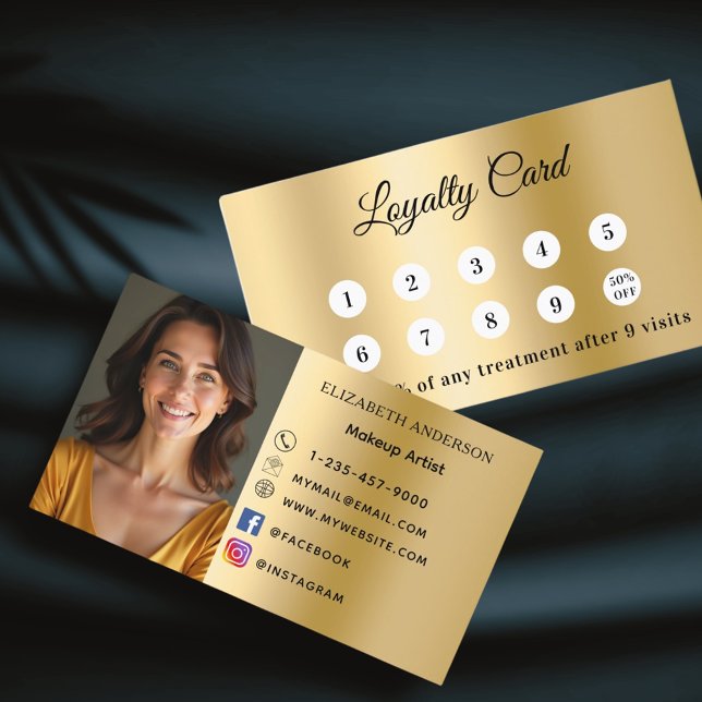 Gold photo business loyalty card (Creator Uploaded)