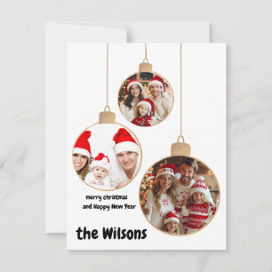 gold  Photo Christmas Holiday Card