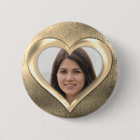 Gold Photo Frame Heart Button