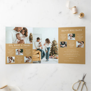 Gold Photo Holiday Trifold Card