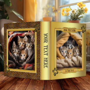Gold Photo Kittens Binder
