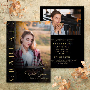 Gold Photo Law School Graduation Announcement