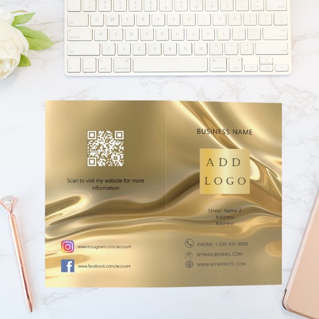 Gold photo logo QR code business Brochure (Creator Uploaded)