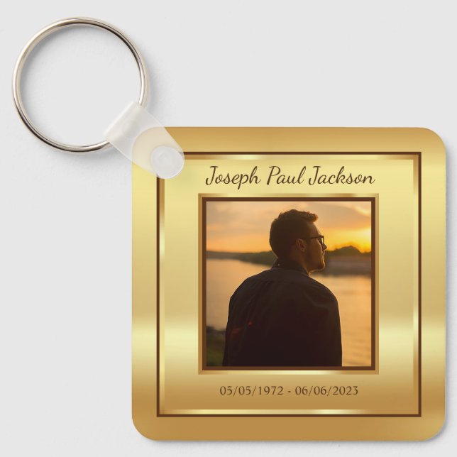 Gold Photo Memorial Keychain (Front)