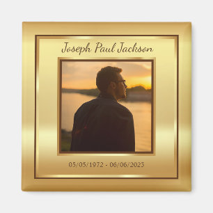 Gold Photo Memorial Magnet