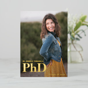 Gold Photo PhD Graduation Announcement
