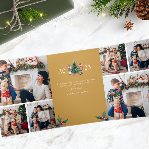 Gold Photo Trifold Holiday Card