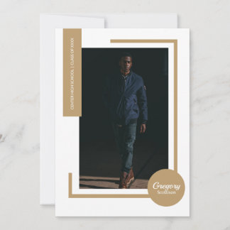 Gold Photo Ultra Modern Photo Graduation Invite