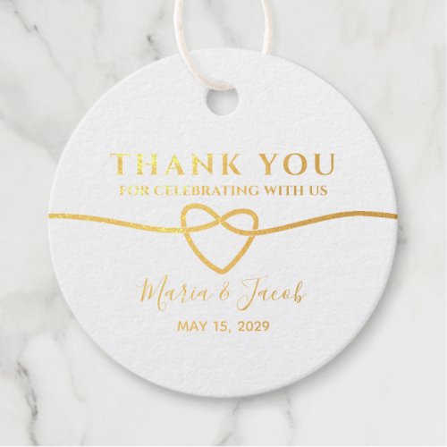 Gold Photo Wedding Foil Favor Tag