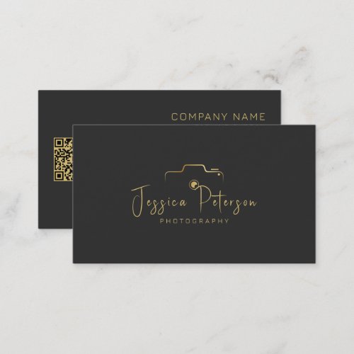Gold photography logo custom modern typography business card