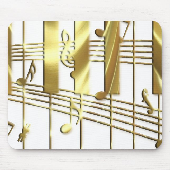 Gold Piano Keyboard Mouse Pad (Front)