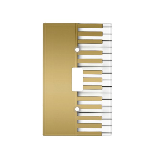 Gold Piano Keyboard Music Light Switch Cover (Front)