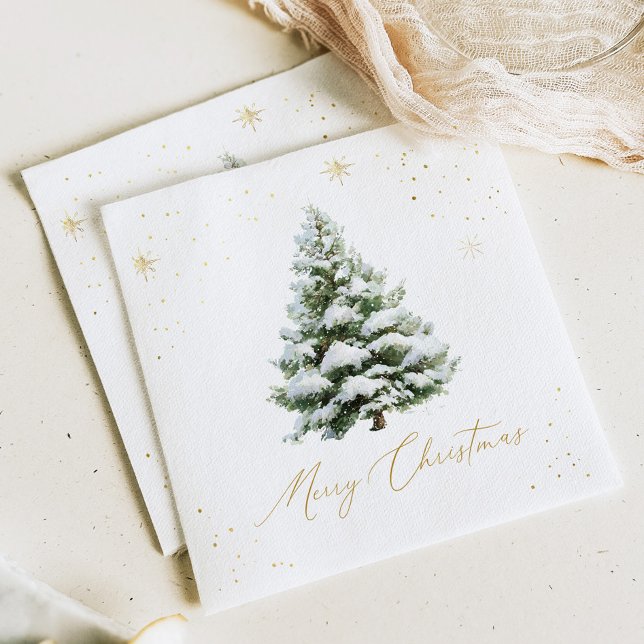 Gold & Pine Tree Christmas Napkins (Creator Uploaded)