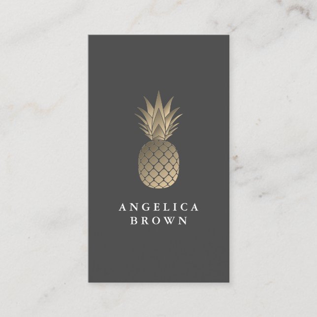 Gold Pineapple Business Card (Front)
