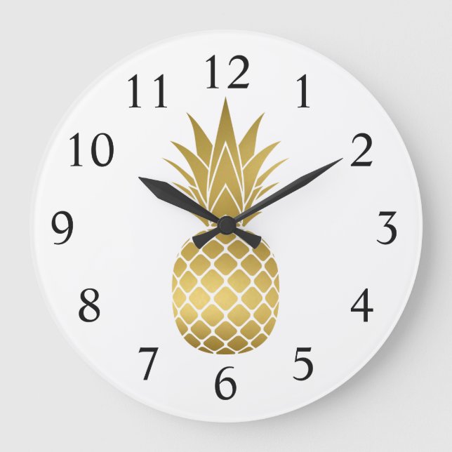 Gold Pineapple Large Clock (Front)