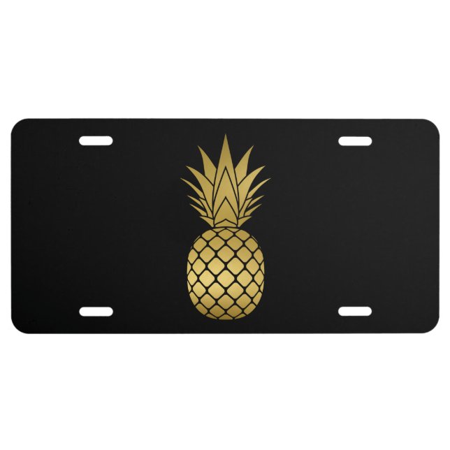 Gold Pineapple License Plate (Front)
