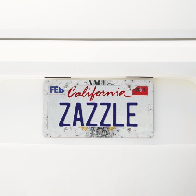 Gold Pineapple License Plate Frame (On Car)