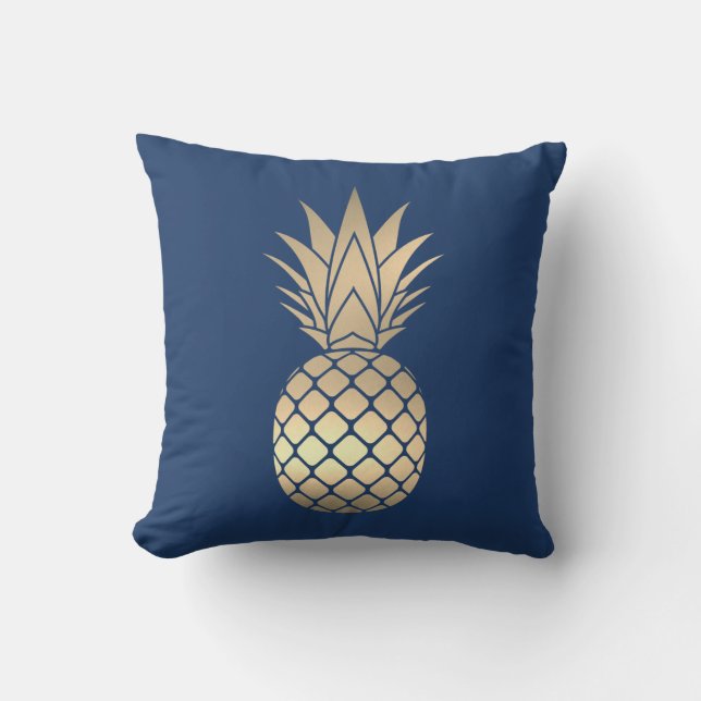 Gold Pineapple Lumbar Pillow (Front)