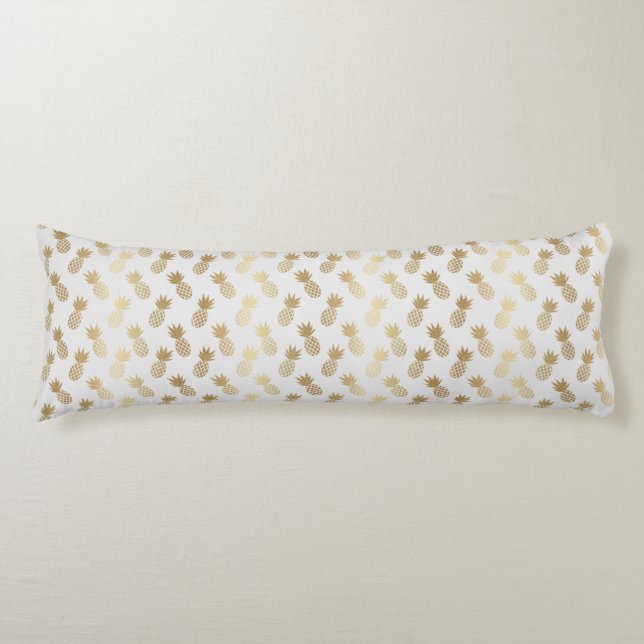 Gold Pineapple Pattern Body Pillow (Front)