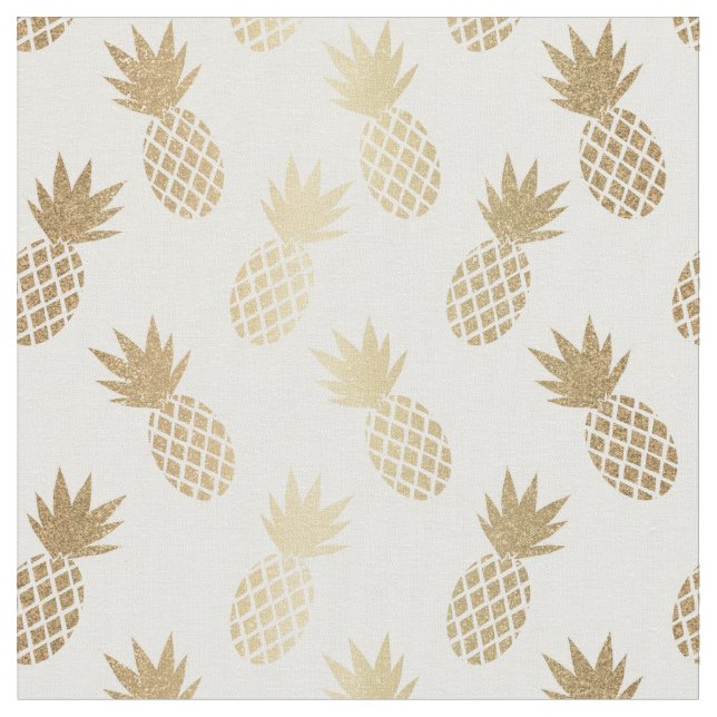 Gold Pineapple Pattern Fabric (Close Up)