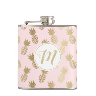 Gold Pineapple Pattern Flask