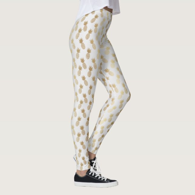 Gold Pineapple Pattern Leggings (Right)