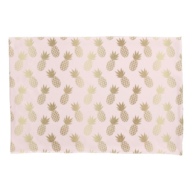 Gold Pineapple Pattern Pillowcase (Front-Left)