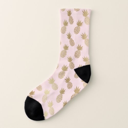 Gold Pineapple Pattern Socks