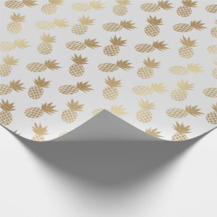 Gold Pineapple Pattern Wrapping Paper