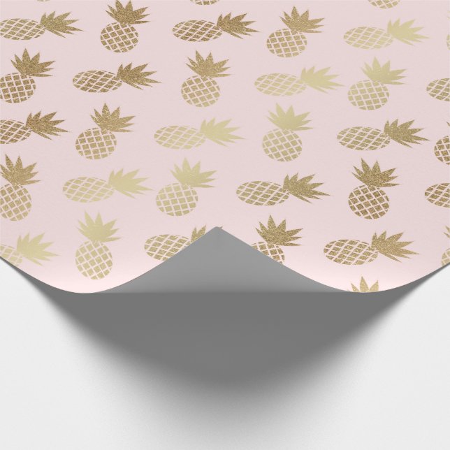Gold Pineapple Pattern Wrapping Paper (Corner)