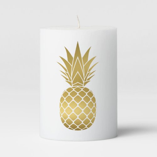 Gold Pineapple Pillar Candle