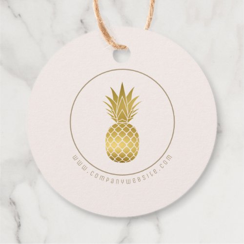 Gold Pineapple Pink Favor Tags