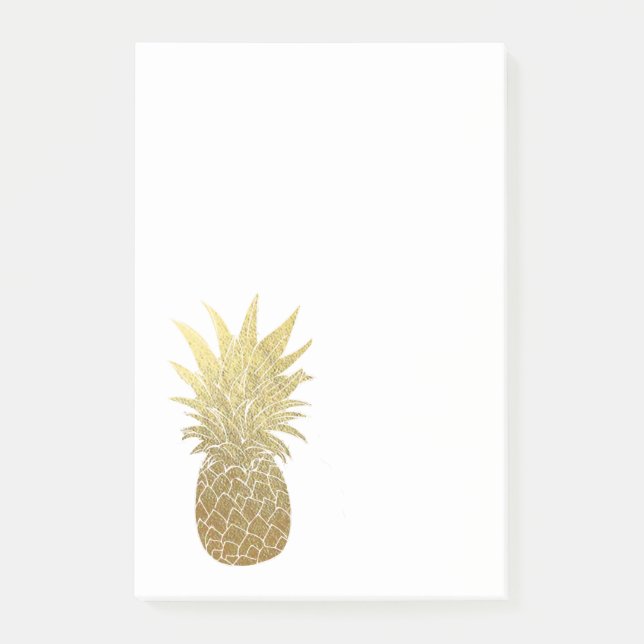 Gold Pineapple Post It Notepad (Front)