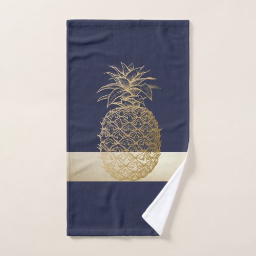 Gold PineappleStripe  _Personalized  Bath Towel Set