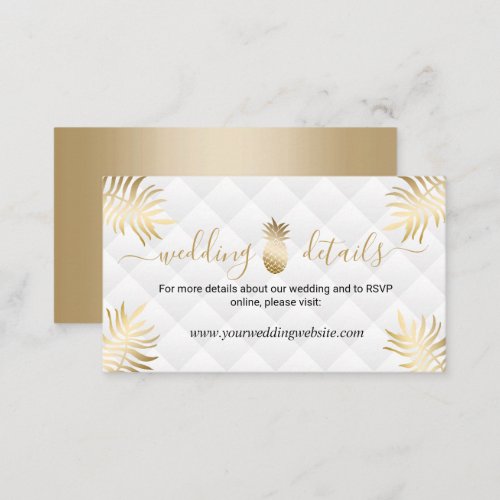 Gold Pineapple Wedding Details Website Enclosure