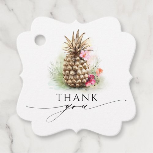 Gold Pineapple Wedding Thank You Favor Tags