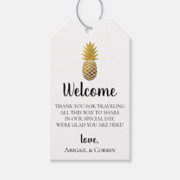 Gold Pineapple Wedding Welcome Bag Gift Tags