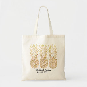 Gold Pineapple Wedding Welcome Bag,Wedding Favor Tote Bag