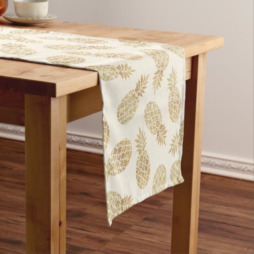 Gold Pineapples Short Table Runner