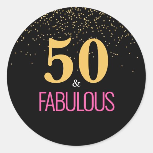 Gold Pink 50  Fabulous Typography Sticker