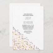 gold pink and navy confetti bridal shower invitation (Front/Back)