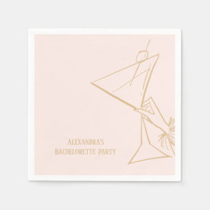 Gold Pink Bachelorette Party Napkin
