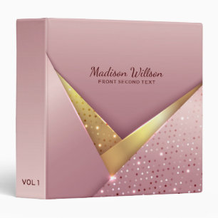 Gold & Pink Background 3 Ring Binder