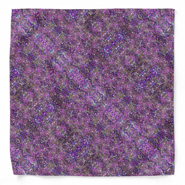 Gold Pink Blue Purple Glitter Look Elegant Trendy Bandana (Front)